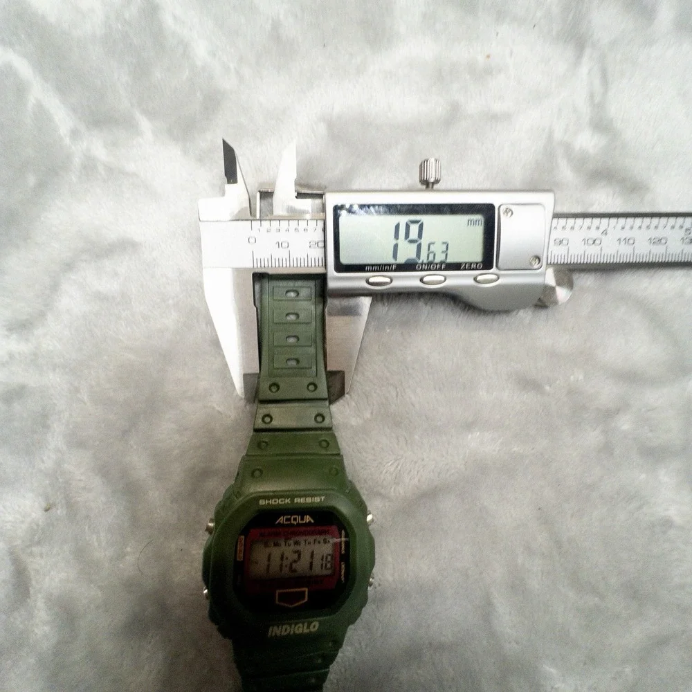 Vtg Timex ACQUA Indiglo OD Green Mens 40mm Digital Watch